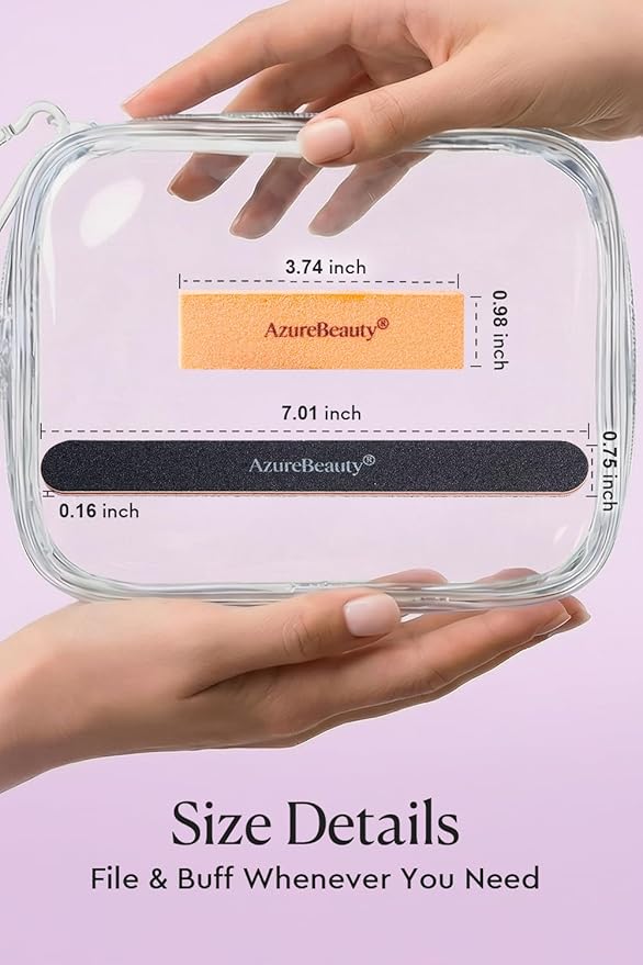 AZUREBEAUTY Nail Files and Buffers, Professional Nail Supplies, Nail Files for Natural Nails, Rectangular Nail Buffer Block for Polishing Filing, and Nail Care, 100/180 Grit 12 pcs Manicure Tools Kit