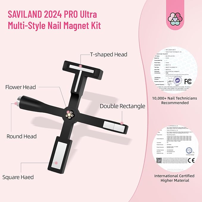 SAVILAND Cat Eye Polish Magnet Set 2024 5 in 1 Multi-Function Cat Eye Nail Magnet for Nails Easy Use Magnet Tool for Gel Nail Polish 3D Magnetic Stick Cat Eye Gel Polish Nail Salon Art Kit Gift Set