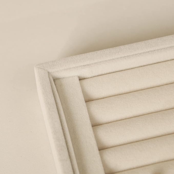 Ring Holder Display Tray Jewelry Organizer Stands for Selling Rings Earrings Show (Beige)