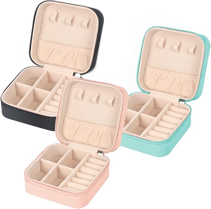 Travel Jewelry Case Small Jewelry Box Jewelry Organizer Storage Case Portable PU Leather Mini Jewelry Travel Case for Girls Womens Earring, Necklace, Rings,Bracelets