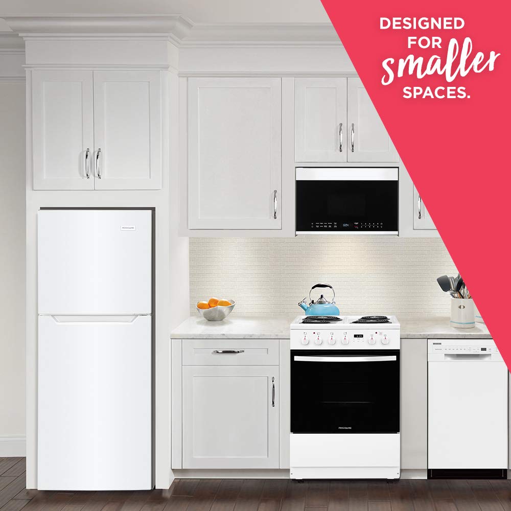 Frigidaire 10.1 Cu. Ft. Compact ADA Top Freezer Refrigerator in White with Electronic Control Panel, Reversible Door Swing, ENERGY STAR