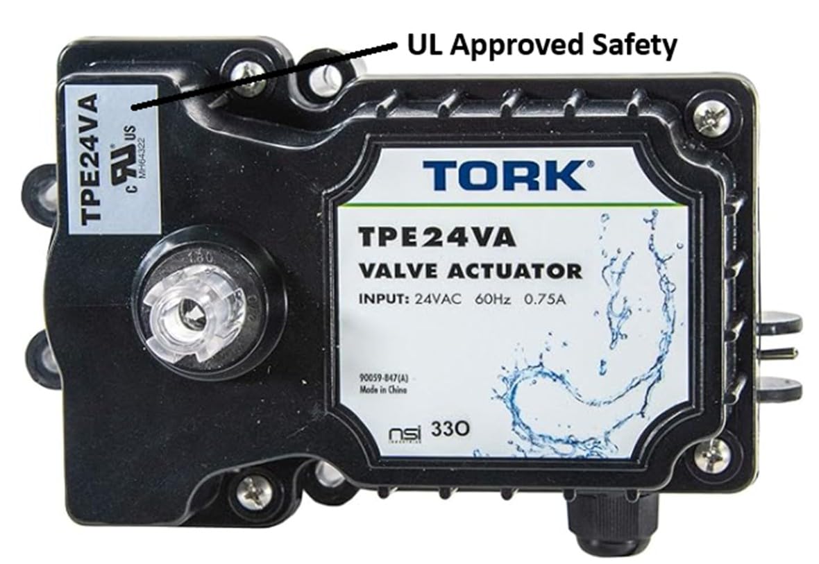 TORK TPE24VA 24-Volt Authentic Valve Actuator Control, Compatible with all 24VAC Control Systems, for Pools, Spa, Solar Equipment, UL Approved for Safety