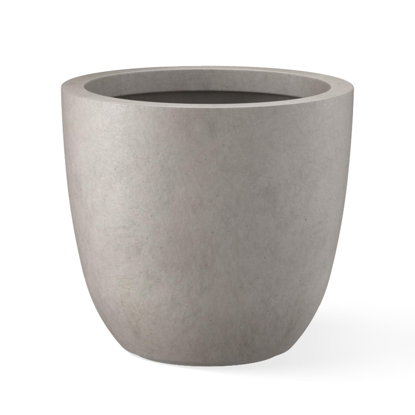 Kante 18 Inch Diameter Round Concrete Planter, Indoor Outdoor Large Plant Pot with Drainage Hole and Rubber Plug for Home Patio Garden, Buff Concrete