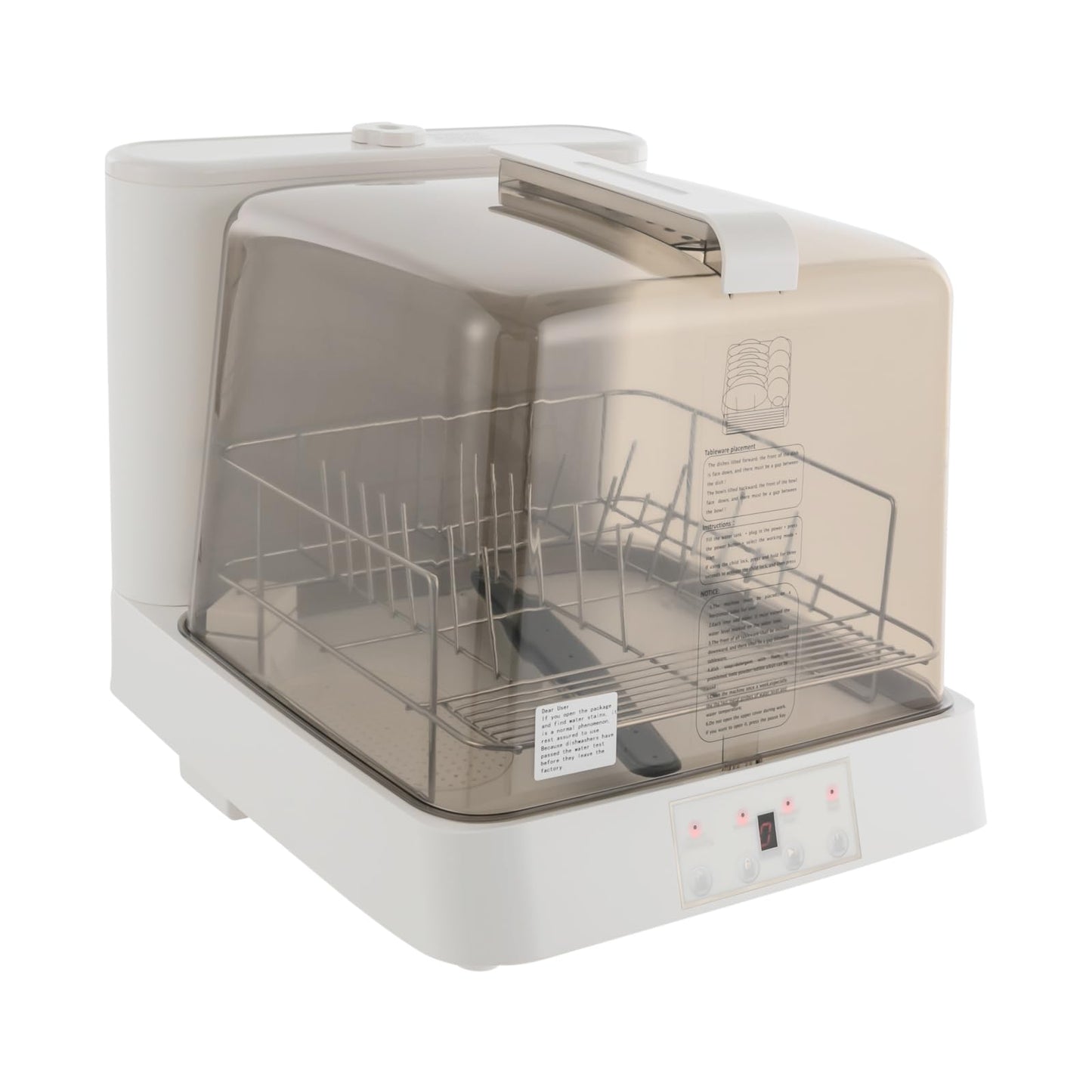 Portable Countertop Dishwasher, Automatic Dishwashing w/6 Programs & 5L Tank, Tabletop Small Dishwasher for Apartments & RV, 3 Washing Programs, 360° Dual Spray, 149℉ High-Temp& Air-Dry Function