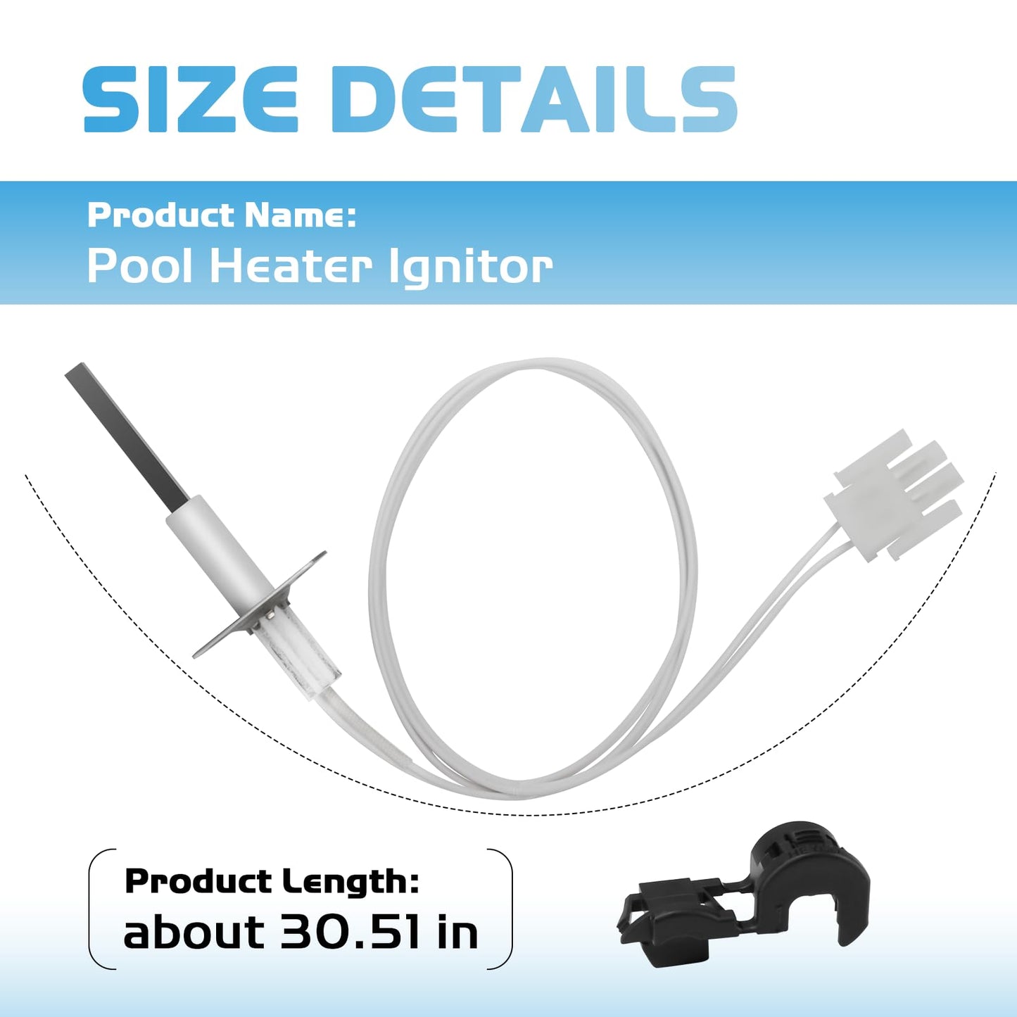 DuckcowsC FDXLIGN1930 FD Ignitor Replacement Kit for Hayward Universal H-Series Low Nox Pool Heater, Pool Heater Flame Sensor Igniter Replacement Parts