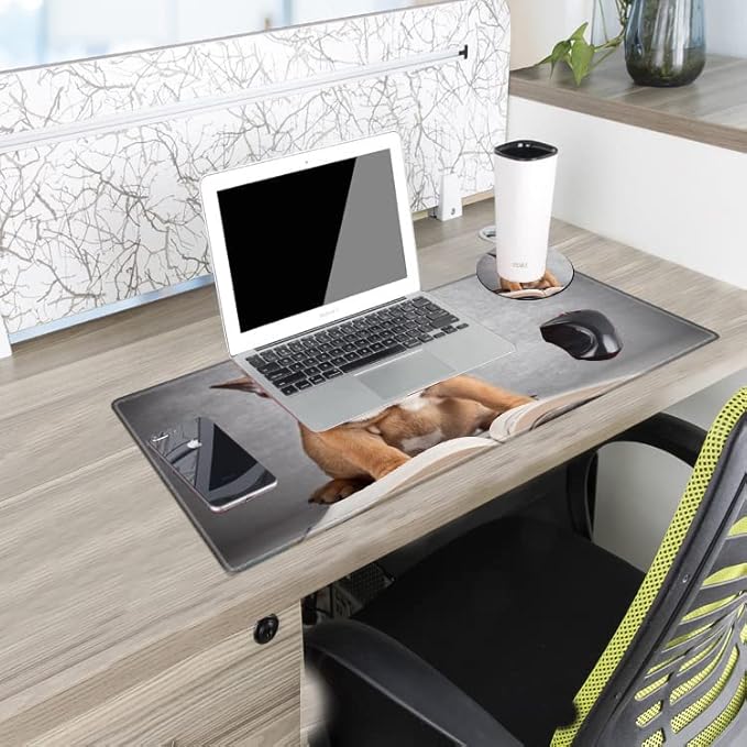XL Mouse Pad Large 24x12 inch Dog Desk Mat Gaming Mousepad Long Desk Pad Big Computer Mat for Wireless Mouse Non Slip Work Laptop
