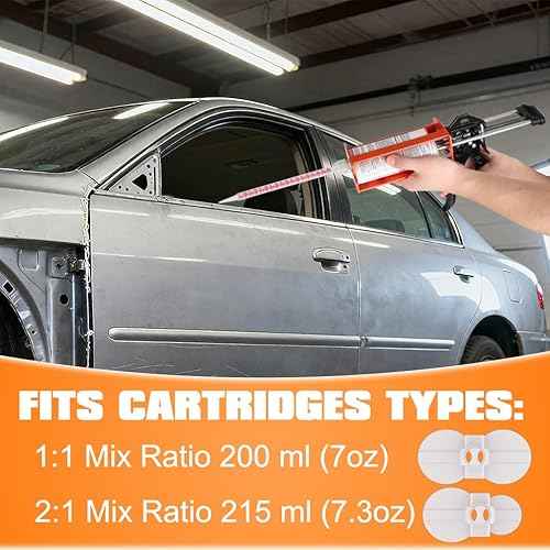 Epoxy Gun Dual Cartridge 200 ml / 215 ml (1:1 & 2:1), Manual 2 Part Epoxy Gun for Panel Bonding Adhesive, Fillers, Structural Epoxy, Plastic & Fiberglass Repair