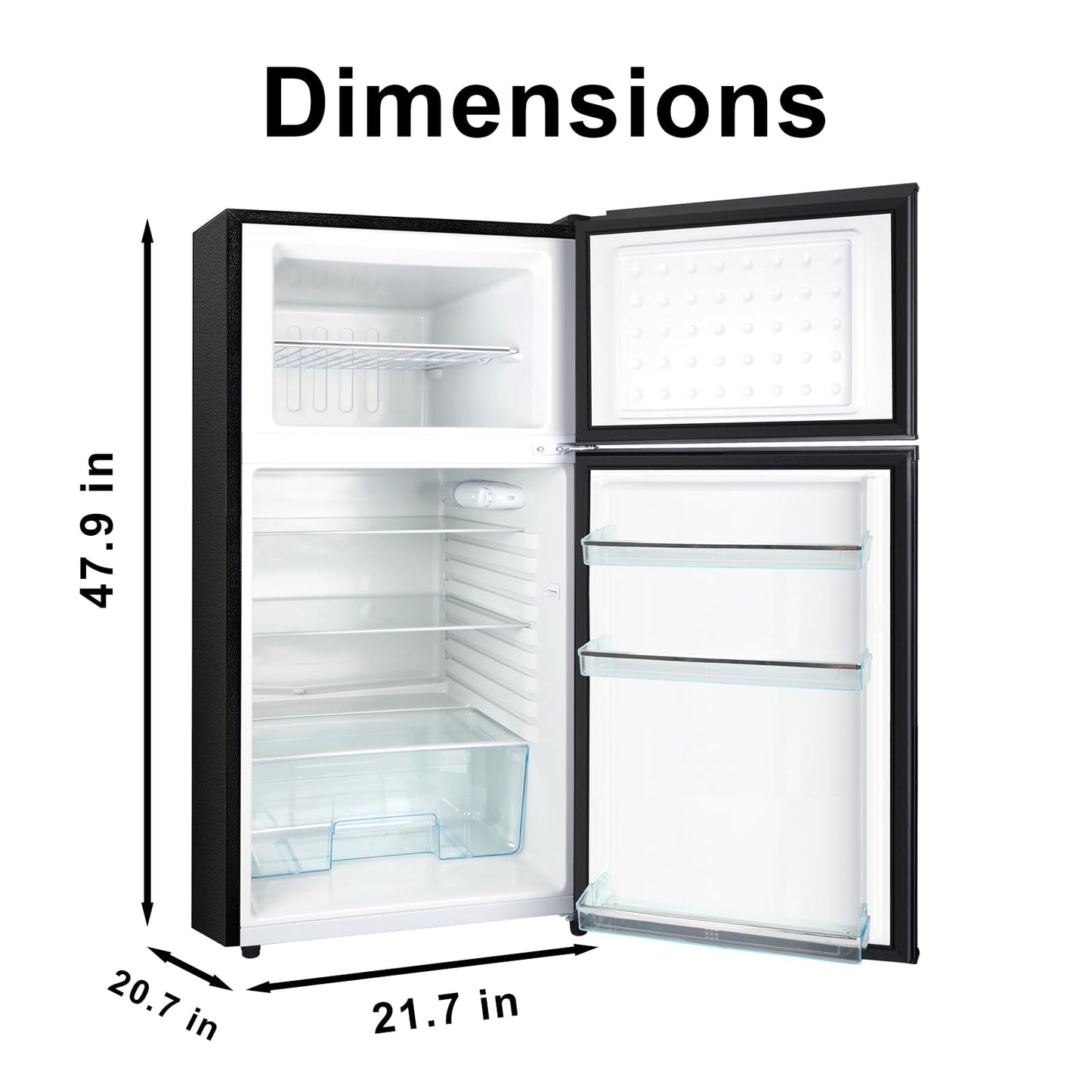 HAILANG 7.0 Cu.Ft Refrigerator with Freezer, 2 Door Apartment Size Fridge with Top Freezer, Large Capacity, Refrigerator for Apartment, Kitchen