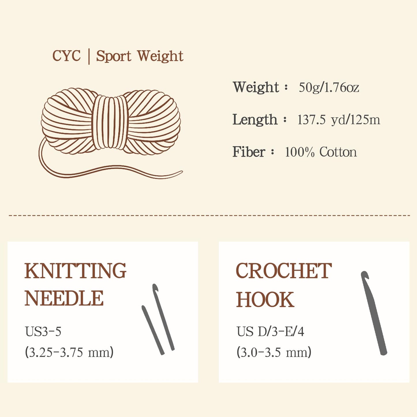 Katech Pure Cotton Yarn for Crocheting & Knitting–Soft Sport Weight CYC #2, 6 Skeins (50g Each, 300g Total), Ideal Crochet Yarn for Dishcloths, Baby Clothes, Socks, Lightweight Scarves（Light Blue）