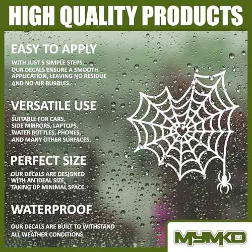 Spiderweb Decal, Aesthetic Animal Car Window Decals, 6 Inches UV DTF Tranfer Car Stickers, Funny Halloween Weatherproof Car Truck Window Bumper Sticker, Humor Car Decals for Boy Girl