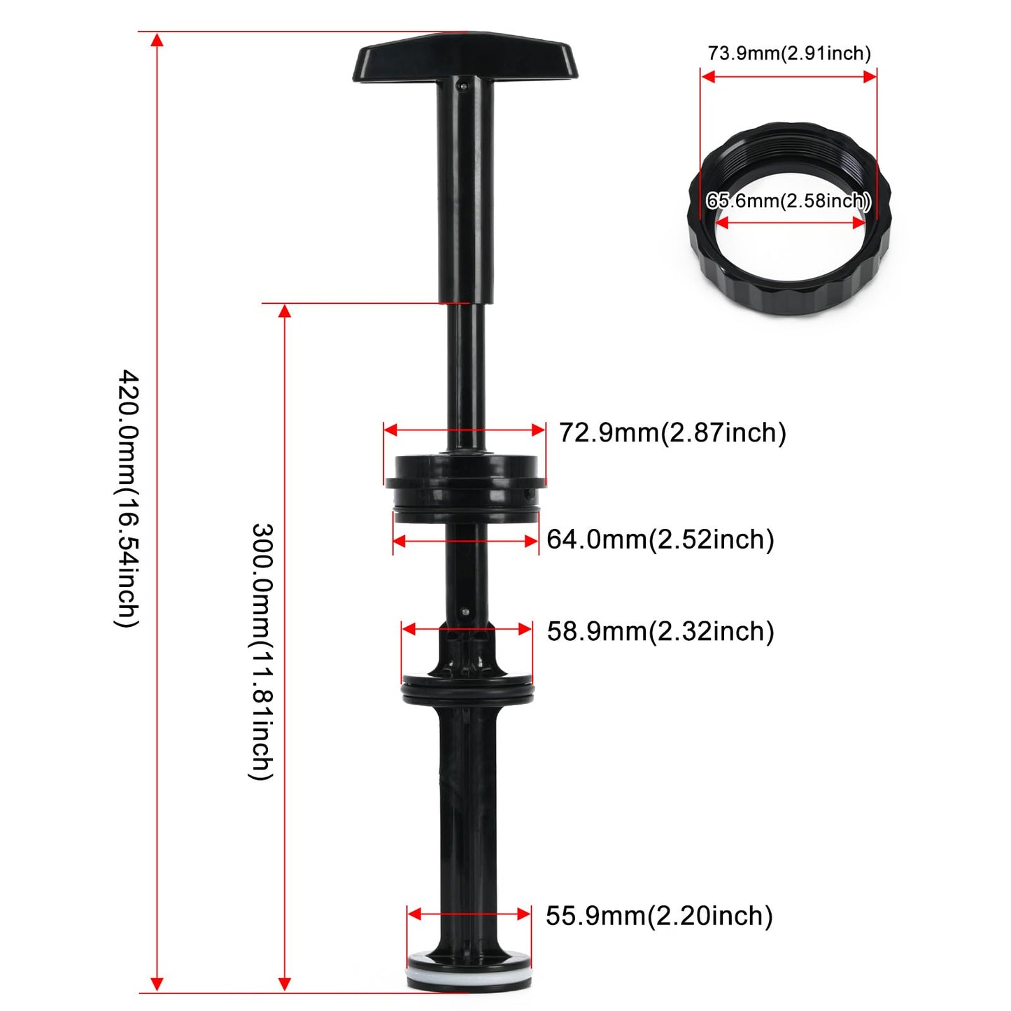 SPX0410BA Handle and Piston Assembly Replacement, 2 Inch Backwash Slide Valve Compatible with Hayward SP0410X Series and SP0740DE