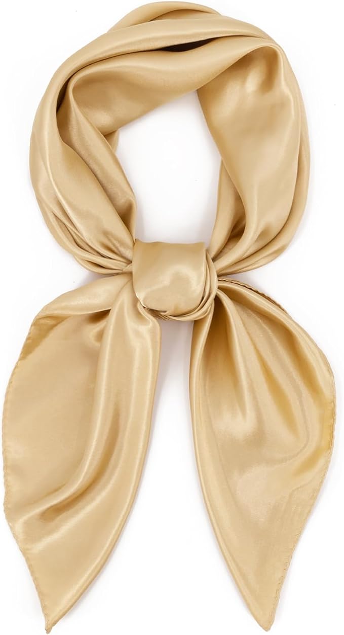 vimate 35" Square Silk Like Head Scarf - Women's Fashion Satin Scarf Bandana for Hair Wrapping at Night.