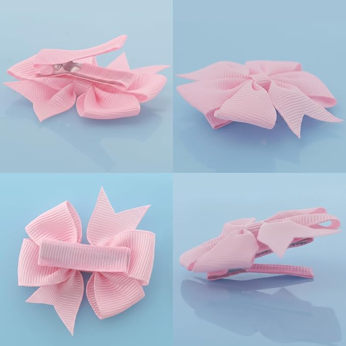 60Pcs Baby Hair Bows Clips: 2 inch Fully Lined Clips for Infant Toddler Girls (30 pairs)