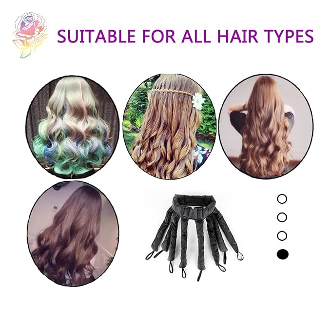 Heatless Curler,2026 New Upgraded Eight Claw Design Heatless Curls, You can Hair Curlers to Sleep in Soft Hair RollersÃ¯Â¼ÂBlackÃ¯Â¼Â