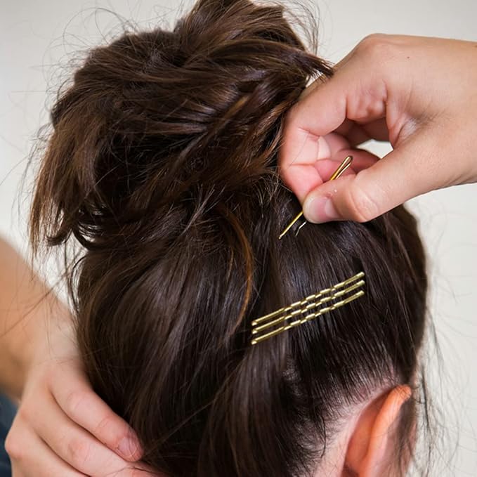 YINGFENG 220pcs Large Gold Bobby Pins for Women, 2.76 Inch Jumbo Hair Pins, Long Hair Clips Bulk with Box, Reusable Non Slip Hairpins Kit, Big Hair clips Great for Thick Hair