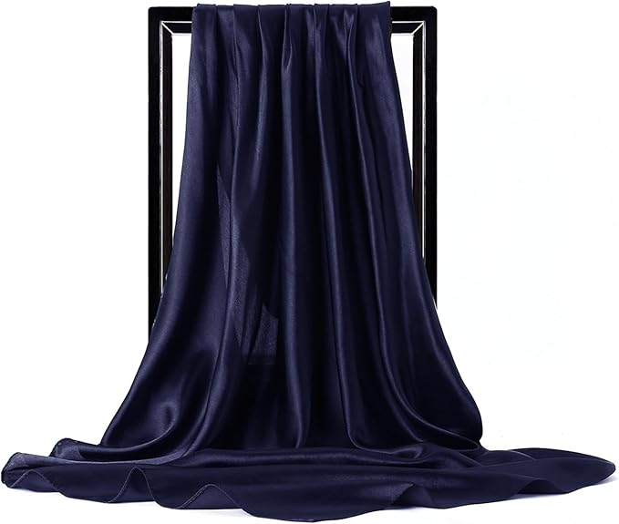 vimate 35" Square Silk Like Head Scarf - Women's Fashion Satin Scarf Bandana for Hair Wrapping at Night.