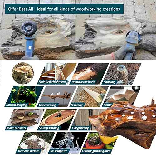 OBA Grinder Wheel Disc 4 Inch Wood Shaping Wheel, Wood Grinding Shaping Disk for Angle Grinders with 5/8¡± Arbor