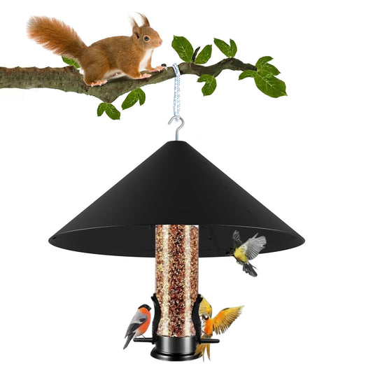 19 Inch Metal Squirrel Baffle for Bird Feeder, Hanging Baffles for Squirrel Proof Bird Feeders, Outdoor Cover Rain Guard, Rust Chew Proof Heavy Duty