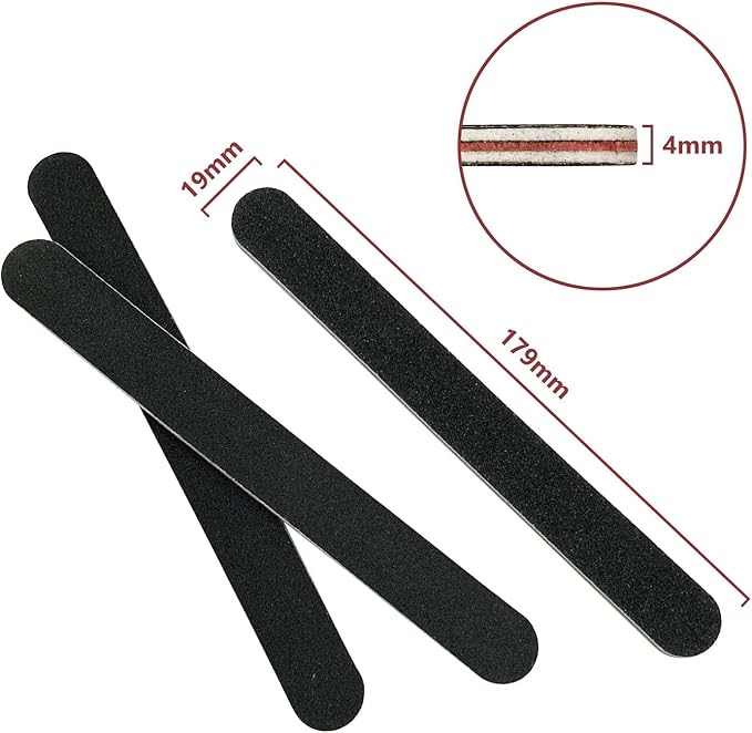 Nail File and Buffer Block, Professional Manicure Tools Kits, 100/180 Grit, Black Nail Pedicure File and Sanding Buffing Grinding Plisher File