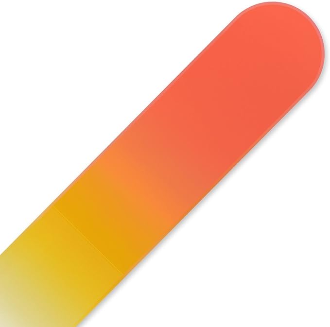 Mont Bleu Rainbow Crystal Nail File in Black Pouch - Small/Purse Size - Czech Tempered Glass - Handmade in Bohemia (Czech Republic)