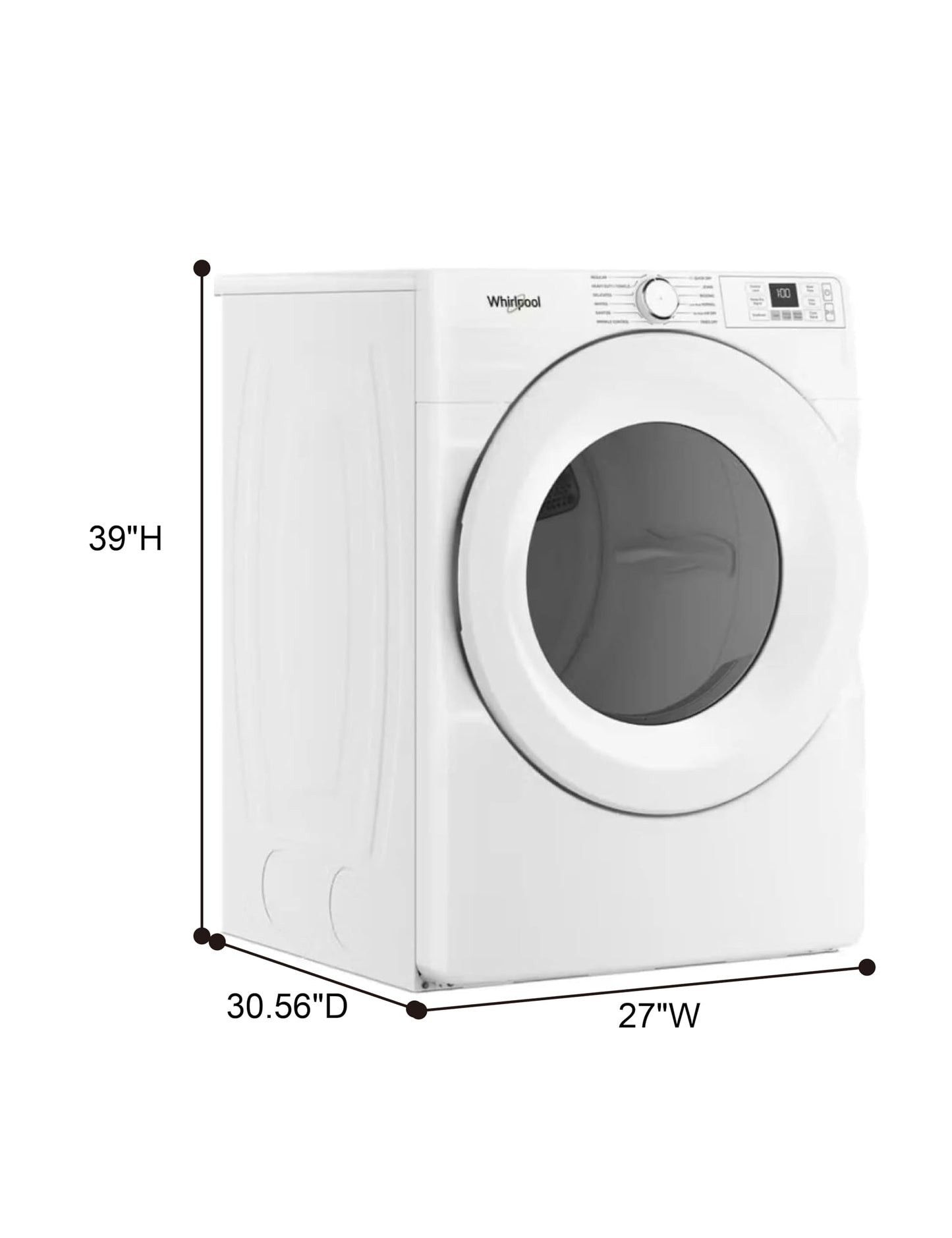 Whirlpool WED4720RW 7.4 Cu. Ft. vented Front Load Electric Dryer in White with Quick Dry