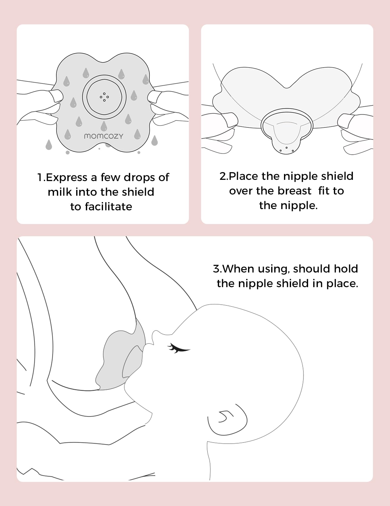 Momcozy Nipple Shield, Floral Contact Nipple Shield for Breastfeeding Moms with Flat or Inverted Nipples, Made Without BPA/BPS (2 Pairs, 17mm)
