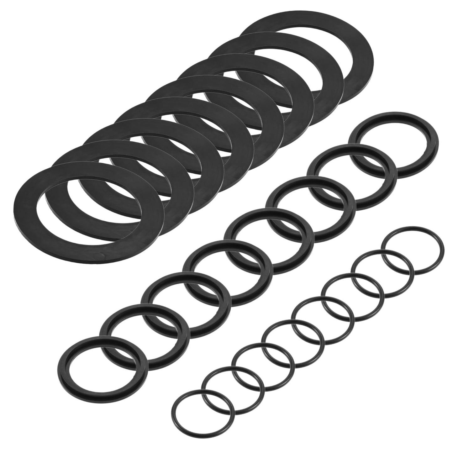 Hicello 25076RP O-Ring Rubber Gasket Washers Kit L-Shape O-Ring for 1.5" Fittings Compatible with Intex Pool Plunger Valves 28633 28635 28621 10747 25006 25010 Replace 10745 10262 10255(8SETs=24PCs)