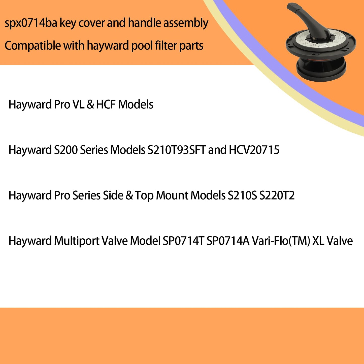 supeiqality Upgrade SPX0714BA Key Cover and Handle Assembly for Hayward Multiport Valve and Sand Systems Hayward SP0714T SP0714A SP0714G11 SPX714BS Vari-Flo XL Valve