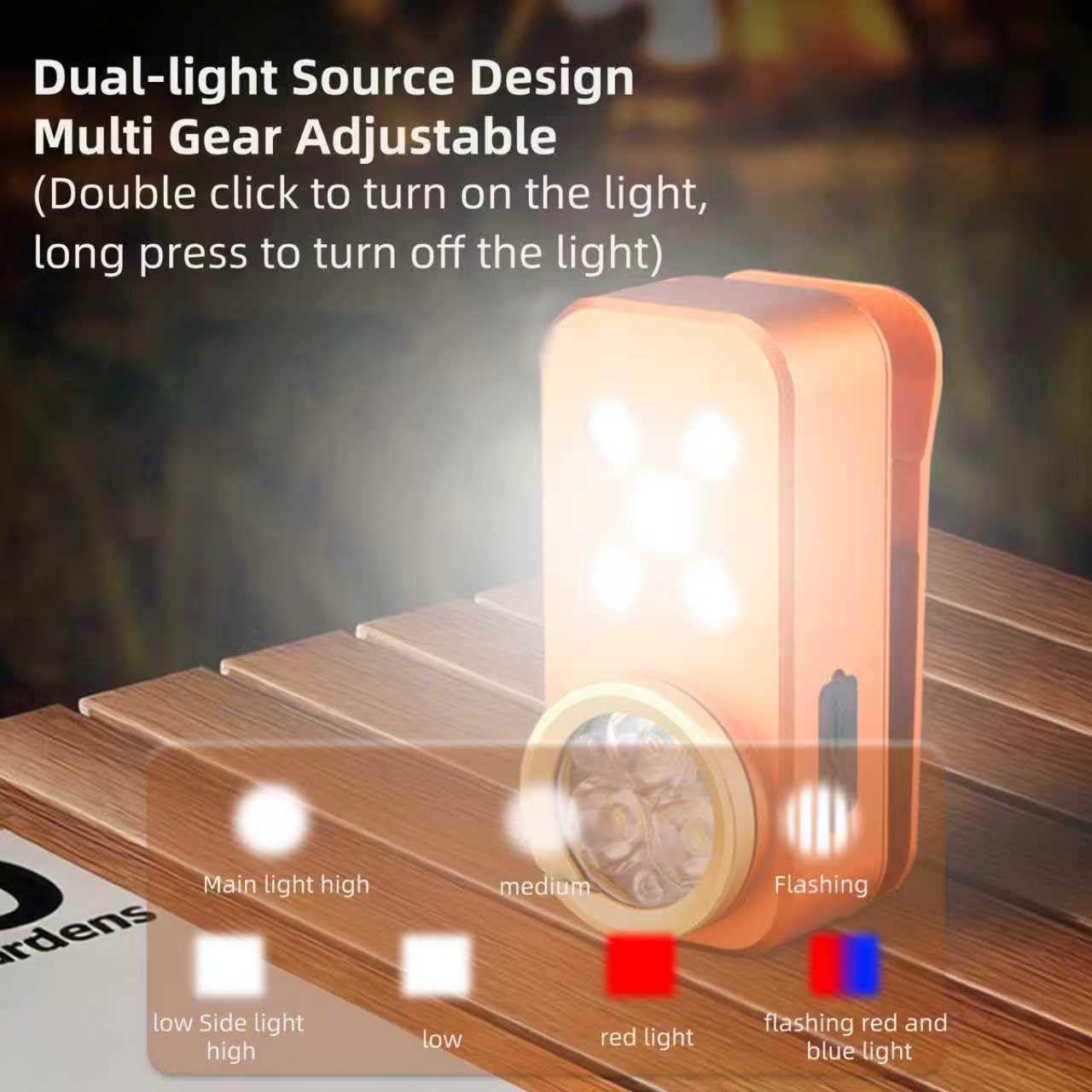 FOSFIS Rechargeable EDC Flashlight, 500 Lumens Portable Clip On Light, Pocket Flashlights Rechargeable, IP68 Waterproof Mini EDC Light for Signaling, Camping, Emergency (Orange)