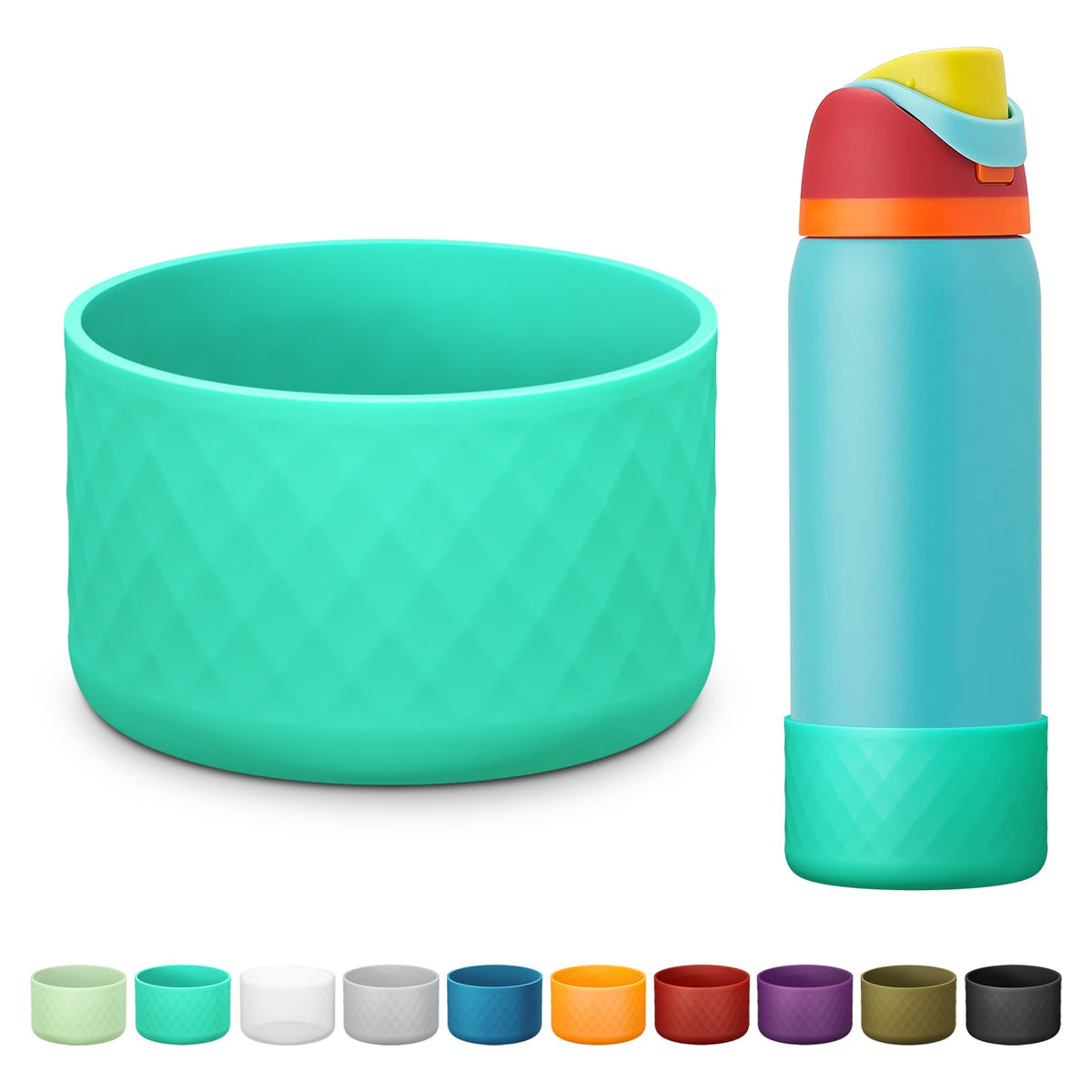 Beonsky Silicone Boot for Owala Water Bottle 40 oz, Anti-Slip Protective Sleeve for FreeSip/Twist/Flip Stainless Steel Water Bottles Accessories