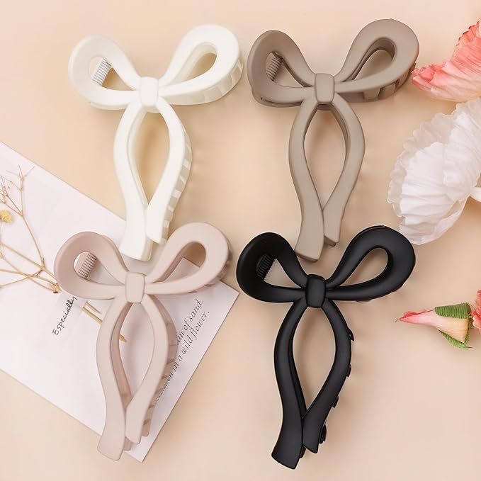 4 Pcs Bow Hair Clips Elegant Hair Claw Butterfly Hair Accessories for Girls Nonslip Butterfly Clips Hair Styling Accessories for Women