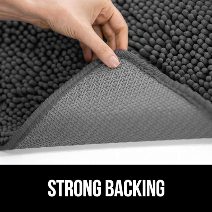 GORILLA GRIP SoakSTOPPER Dog Door Mat, 36x24 Machine Washable Rug Absorbent Doormat Captures Moisture Mud Dirt, Quick Dry Soft Chenille Entryway Rugs Indoor Entrance Mats for Dog Paws, Charcoal