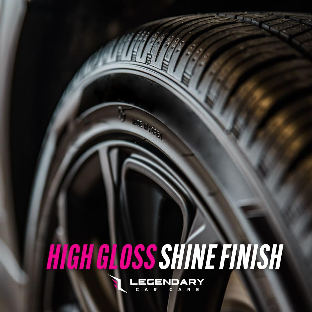 Legendary Gloss Dressing with Applicator 16oz - Tire Shine Spray & Plastic Restorer – Water Based & Non-Greasy Interior/Exterior Detailing Spray - Trim, Rubber, Vinyl & Plastic Restorer for Cars