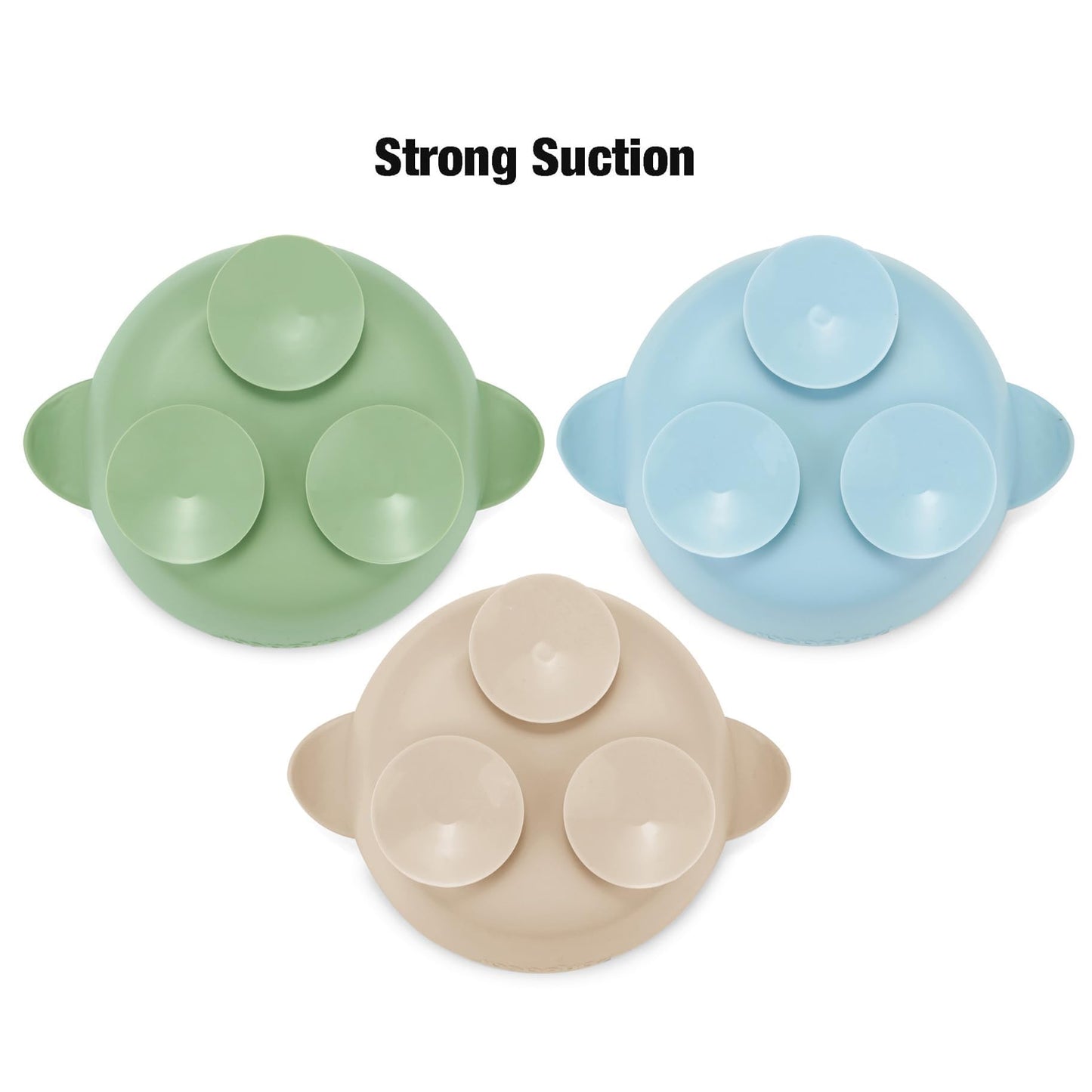 PandaEar 3 Pack Stainless Steel Baby Suction Bowls, Non-Slip Child Food Bowl with Silicone Sleeve for Kids Toddlers Infants, Unbreakable & Mess Free (Blue Green Beige, With Lids)