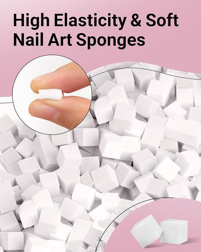 200Pcs Nail Sponges for Ombre, Soft Nail Art Sponges With Grabbing Pen , Manicure Nail Art Tools, Blooming Nails,Nail Tech Must Have Nail Accessories Supplies for Home and Salon