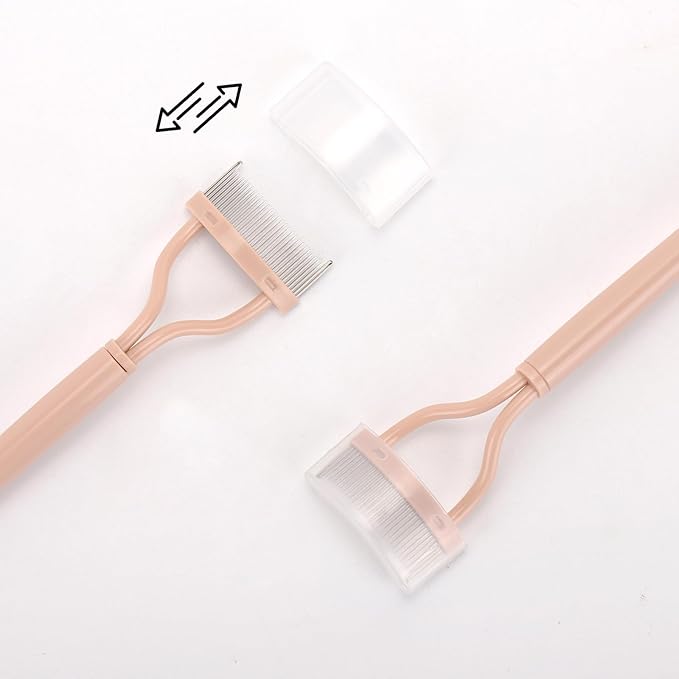 2 Pcs Eyelash Separator Tool Mascara Brushes Eyelash Comb Lash Separator Definer for Combing, Separating Lashes - Apricot Pink