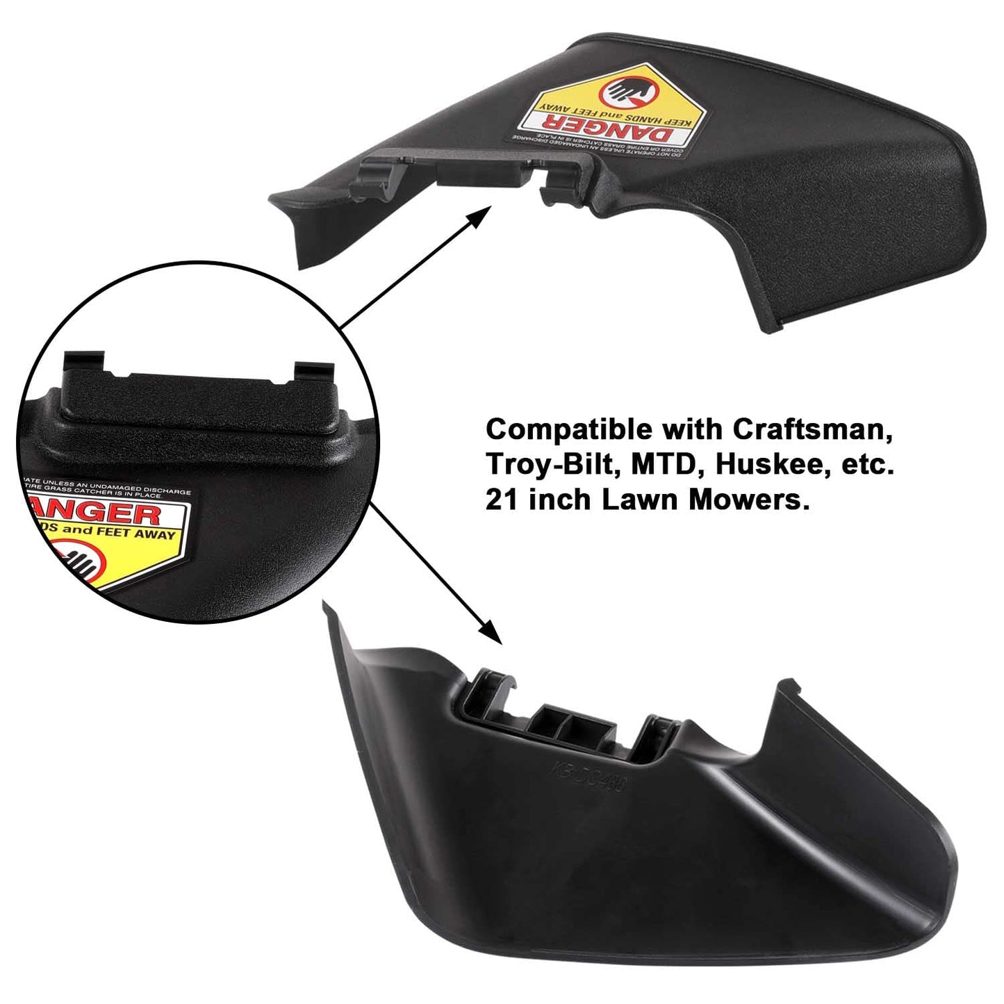 Lawn Mower 731-07486 Side Discharge Chute for Most 21" Hand Pushed Lawn Mower Compatible with Craftsman Columbia Huskee Troy Bilt Yard-Man MTD TB110, TB130, TB220, TB230 & 11A, 12A Series Mowers
