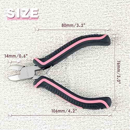 Mini Diagonal Cutting Pliers 4 Inches Floral Wire Cutters for Artificial Flowers Side Cutters Pliers for Jewelry Making Diagonal Wire Cutters for Wire, Zip Ties, Crafting,Pink Tool for Women