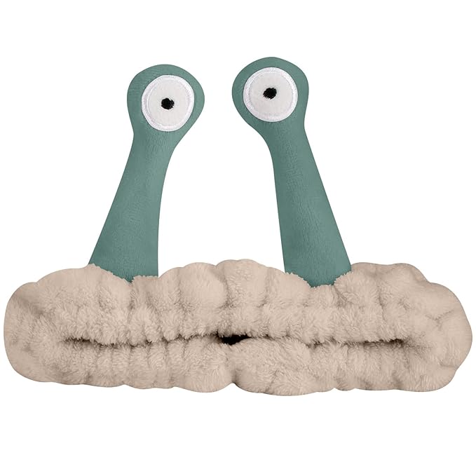 Jowmoy Cute khaki Snail Headband,Wash Face for Women Makeup Shower Spa Headband(1pack)