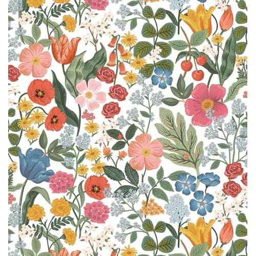 EchoSphere 16.9" x118" Colorful Boho Floral Peel and Stick Wallpaper Flower Contact Paper for Bedroom Decoration Self Adhesive Wallpaper DIY Removable Wall Paper for Livingroom Cabinets Decor Vinyl