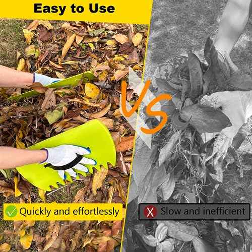 Leaf Scoops Hand Rakes, Leaf Scoops and Claws with Gloves, Lightweight Plastic Leaf Scoop, Large Leaf Grabbers for Picking Up Leaves, Clippings, Grass(1 Set, Green)
