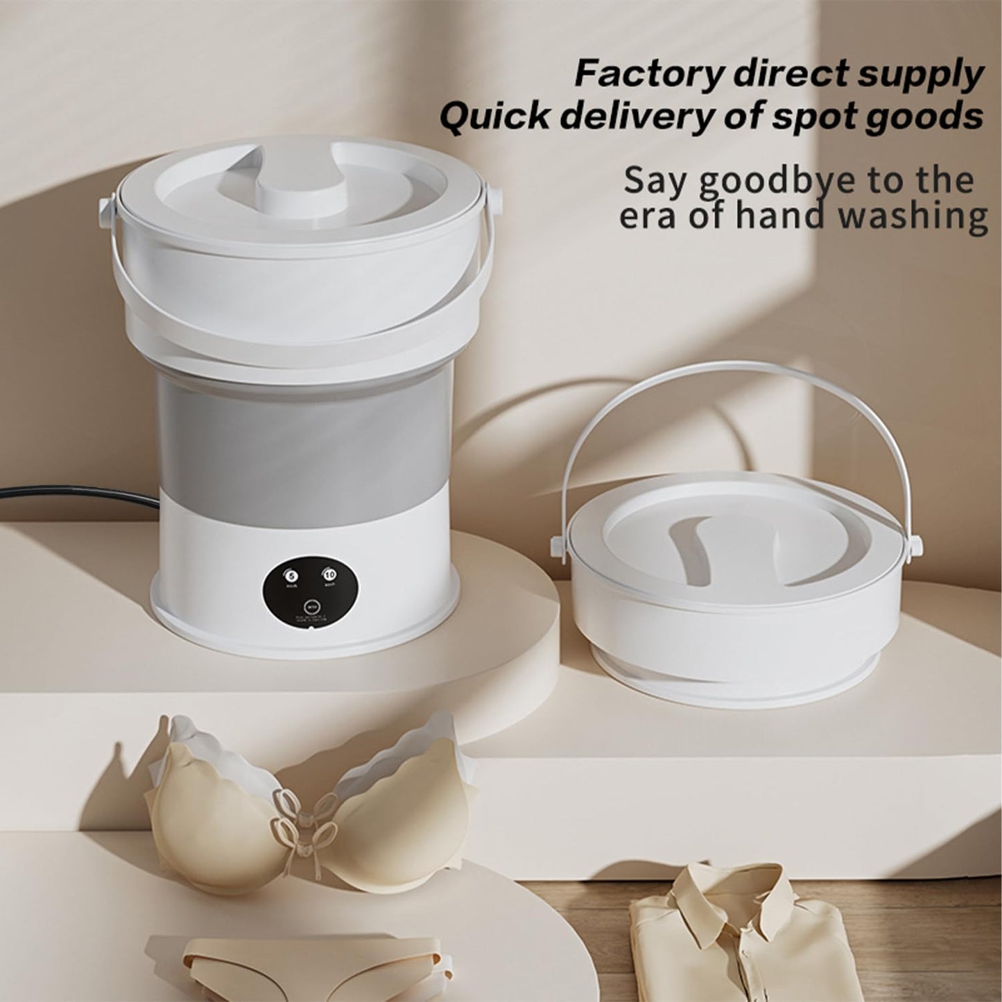 Portable washing machine, foldable mini washing machine, suitable for baby clothes, underwear, and socks
