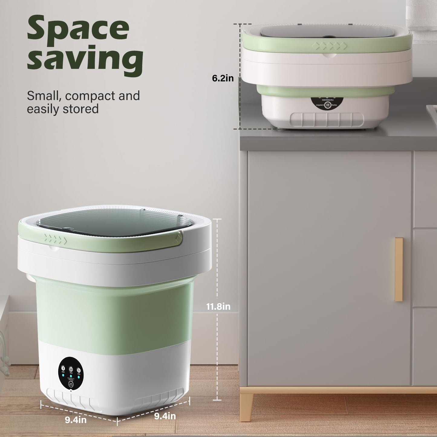 ZZR SEVEN Portable Washing Machine, 7L/12L Upgraded Mini Washing Machine, Suitable for Small Clothes, Foldable Laundry Machine, Ideal for Dorm, Home, Hotel, Camping and Travel (Purple, 7L)