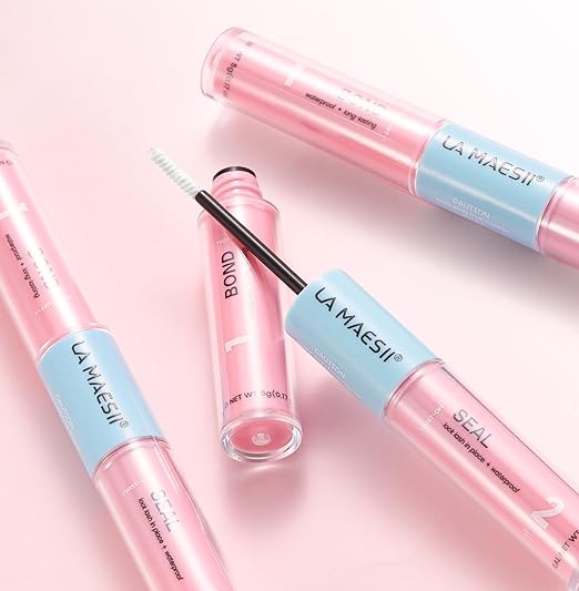 LA MAESII Lash Bond and Seal 10ML, Lash Cluster Glue Waterproof,Long Lasting Lash Glue for Eyelash Clusters,2 in 1 Eyelash Glue Quick Dry Latex Free Eyelash Adhesive(Clear)