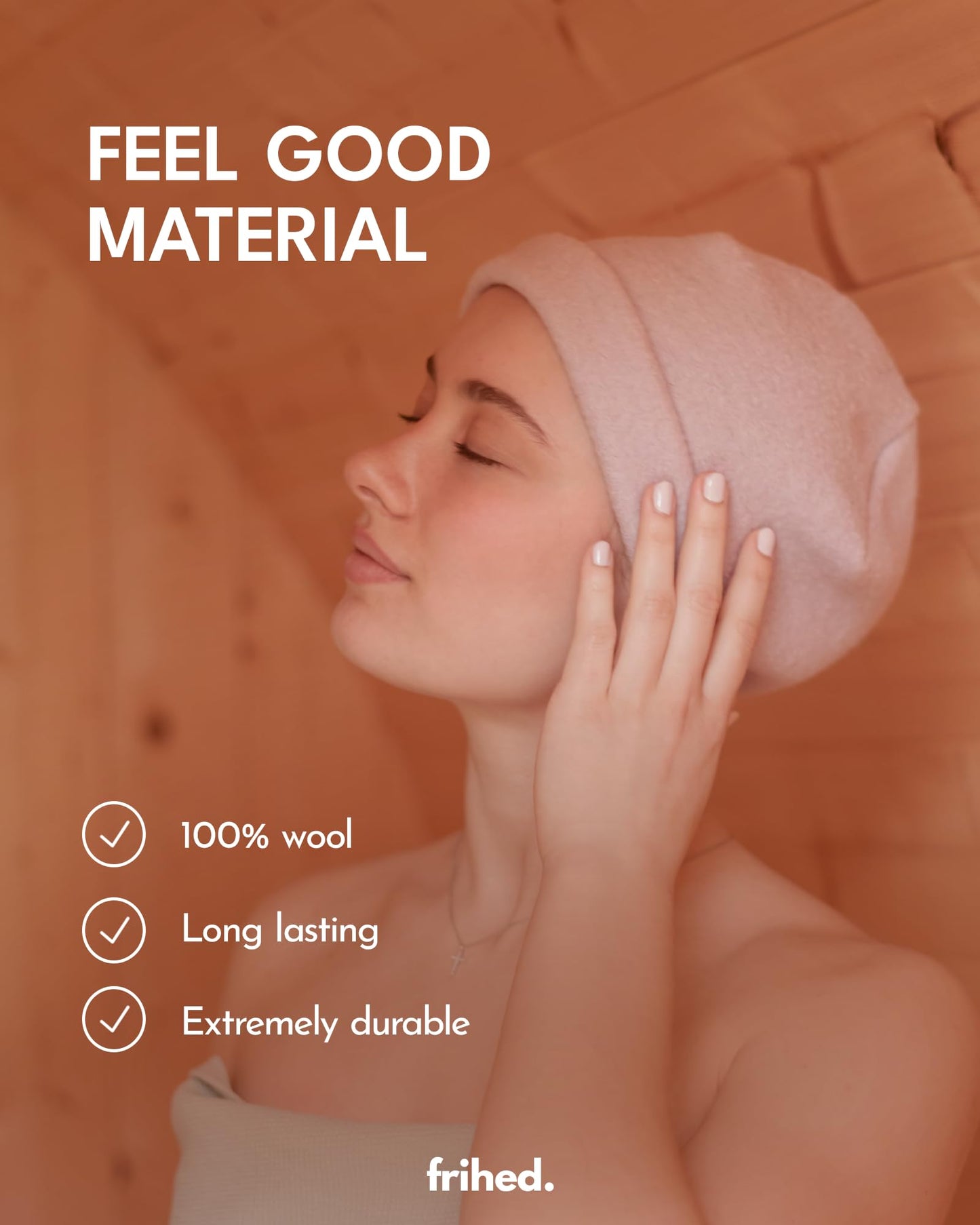 frihed. Sauna hat - Made of woolwalk - 100% Sheep's Wool - Premium Sauna Accessory for Men and Women - Flexible Size - Made in Germany (Basalt)