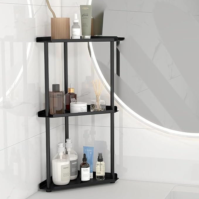 FLE 3 Tier Corner Bathroom Counter Organizer, Countertop Corner Shelf,Makeup Organizer and Storage for Bathroom