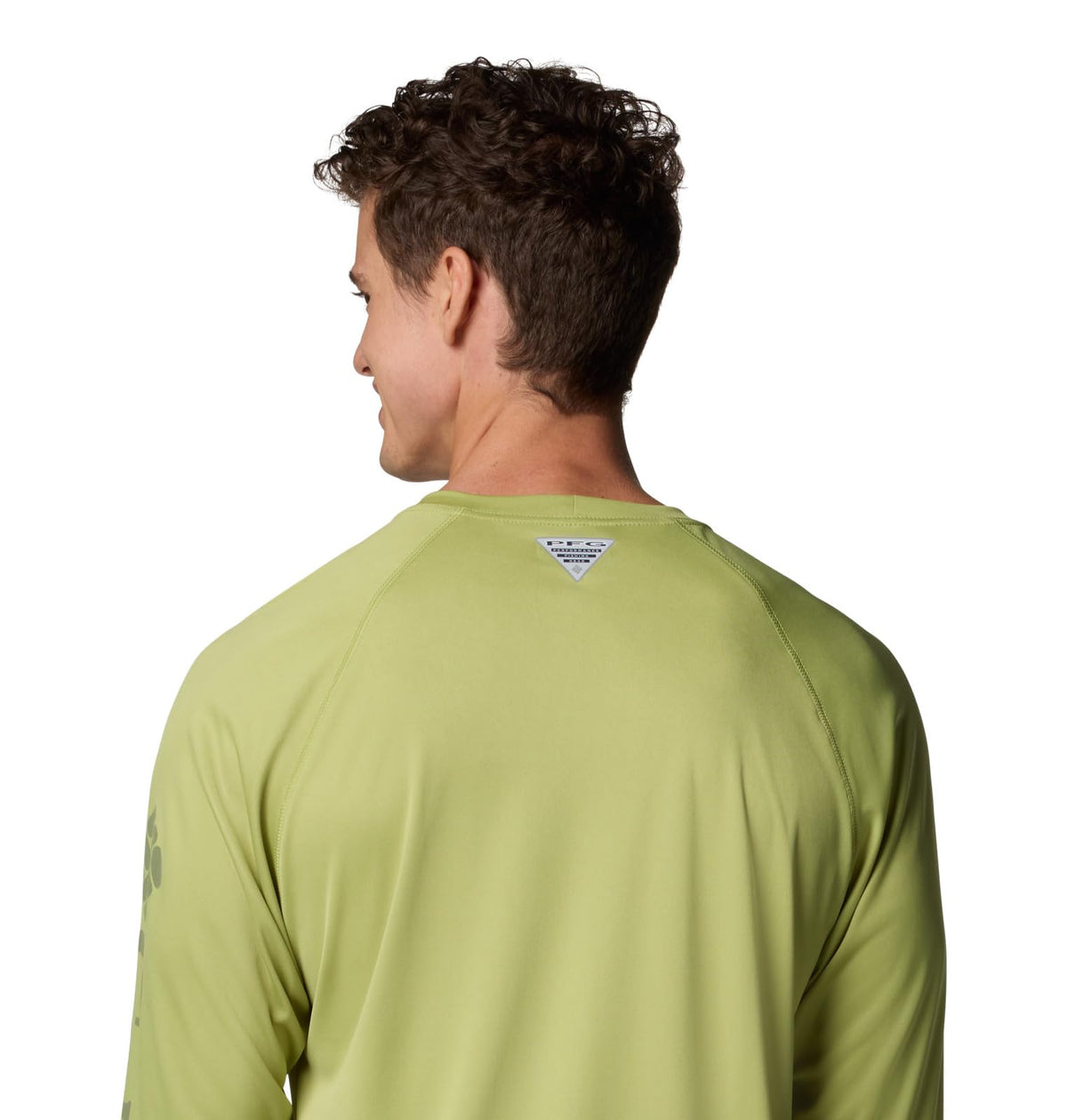 Columbia Men's PFG Terminal Tackle Long Sleeve Fishing Shirt, Pear/Cypress Logo, X-Large Tall