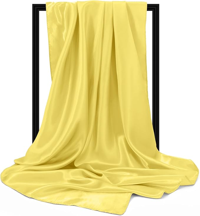 vimate 35" Square Silk Like Head Scarf - Women's Fashion Satin Scarf Bandana for Hair Wrapping at Night.