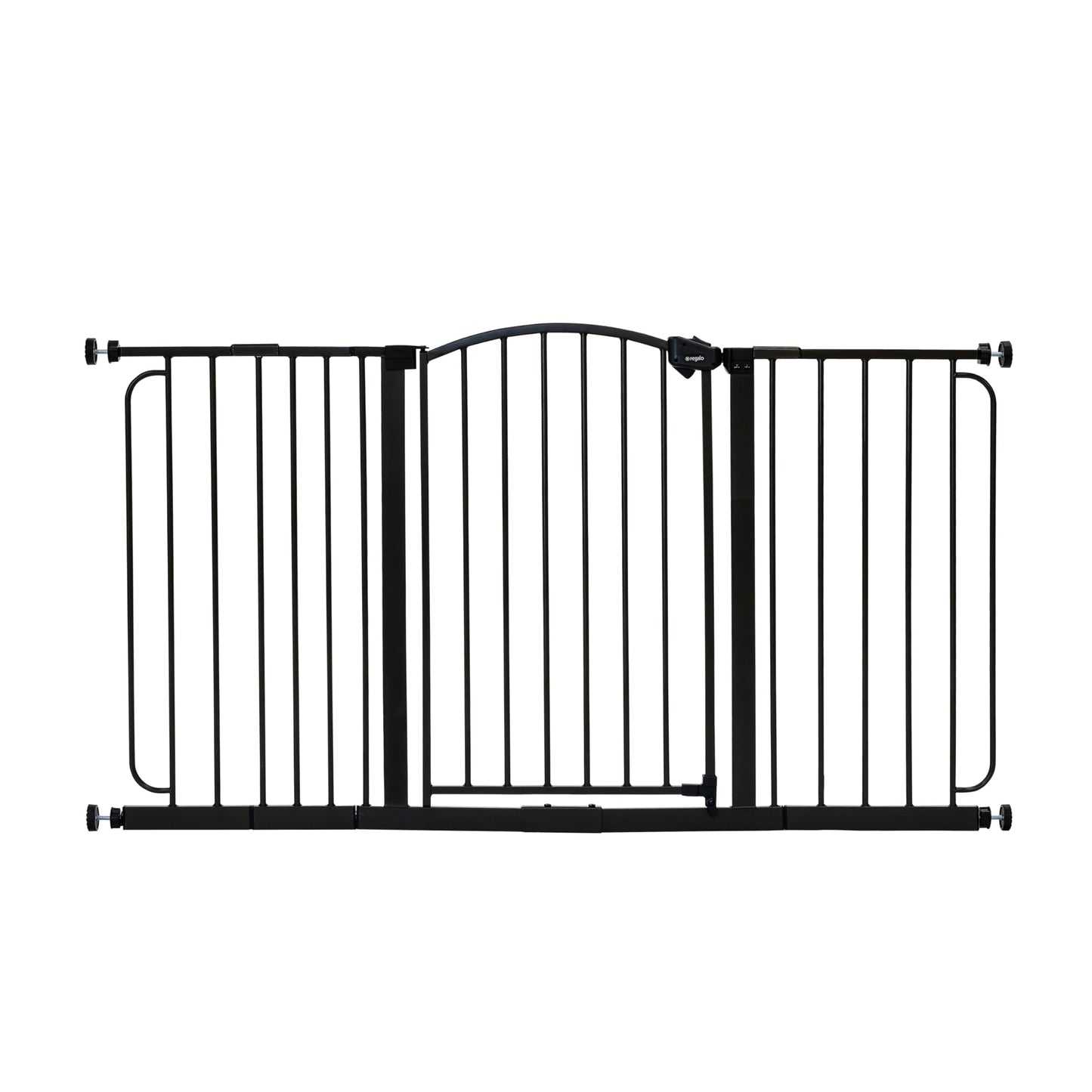 Regalo Safety 30.5-58" Extra Wide Arch Baby Gate with Door, Pressure Mount Walk Through Gate for Doorways & Bottom of Stairs, Babies, Toddlers & Pets, Tested & Safe, American Designed, American Owned