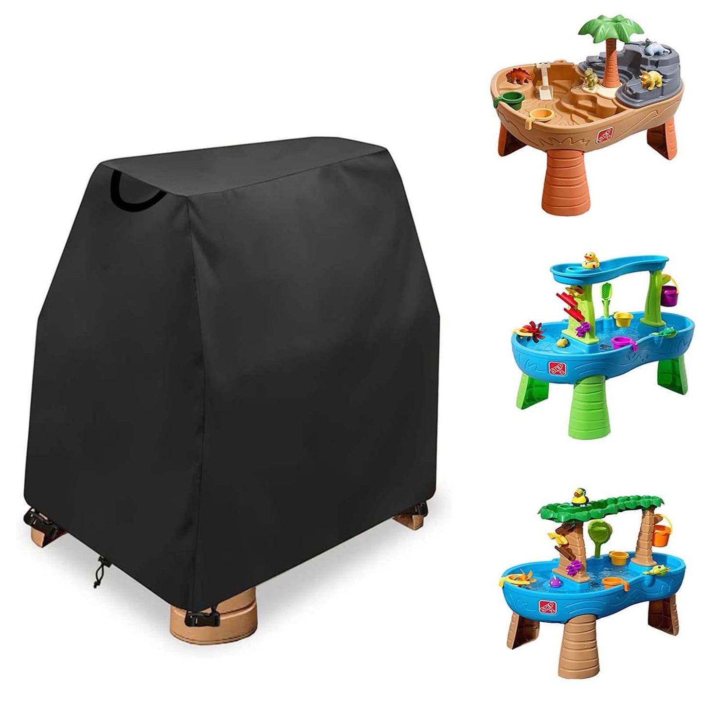 AKEfit Kids Water Table Cover Fits Rain Showers Splash Pond Water Table for Toddlers, Waterproof Dustproof Outdoor Toys Cover-Cover Only, Black